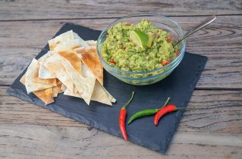 Rustic guacamole Stock Photos
