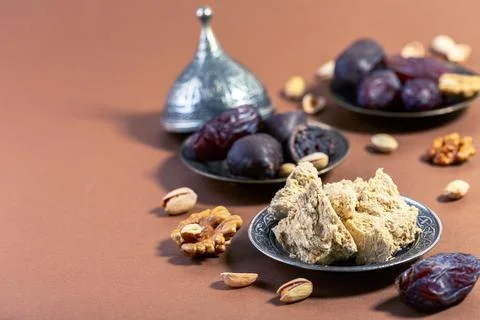 Rustic Halva &amp; Dates Delight. Stock Photos