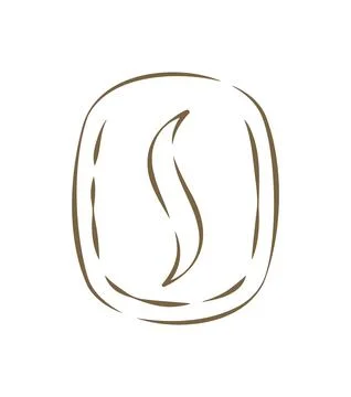 A Rustic Hand Drawn Coffee Bean Logo With A Steam Swirl Vector Illustration Stock Illustration