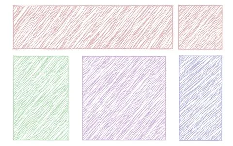 Rustic Hand-Drawn Pastel Frame Set 库存插图