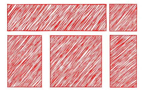 Rustic Hand-Drawn Red Frame Set 库存插图