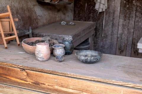 Rustic Handmade Clay Pottery Foto stock