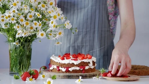 Rustic homemade cake Stock Footage 102932025