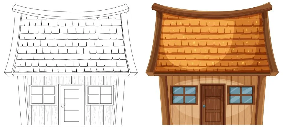 Rustic House Vector Illustration 库存插图
