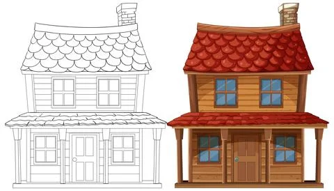 Rustic House Vector Illustration Stock Illustration