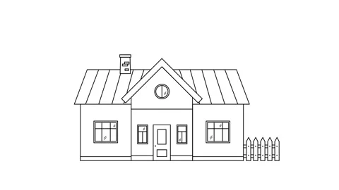 A rustic house on a white background. Stock Footage 300856010