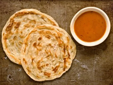 Rustic indian roti prata Stock Photos