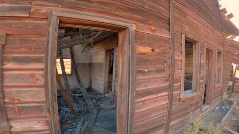 Rustic Interior Haynes Ranch House Osoyoos Canada 4K UHD Stock Footage 339372418