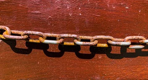 Rustic iron chain Stock Photos