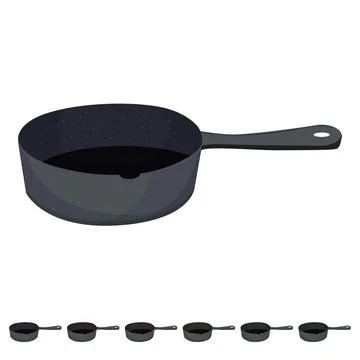 Rustic iron skillet cartoon vector graphic Stock Illustration