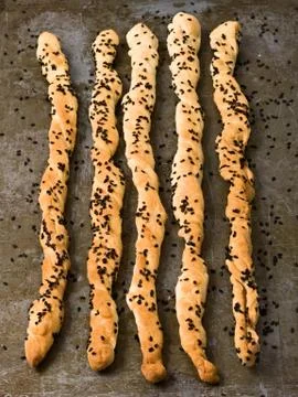 Rustic italian grissini breadstick Stock Photos