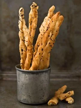 Rustic italian grissini breadstick Stock Photos
