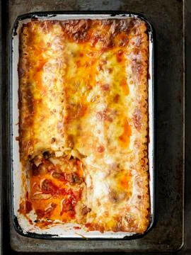 Rustic italian lasagna Stock Photos