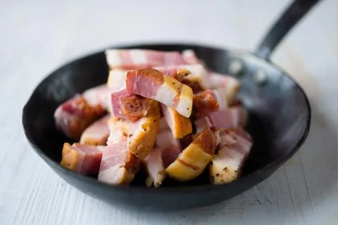 Rustic italian pancetta bacon Stock Photos