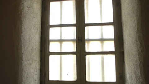 Rustic Jail Cell Window With Bars Stock-Footage 90030132