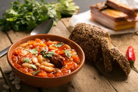 Rustic Kidney Bean Soup with beans and carrot 写真素材