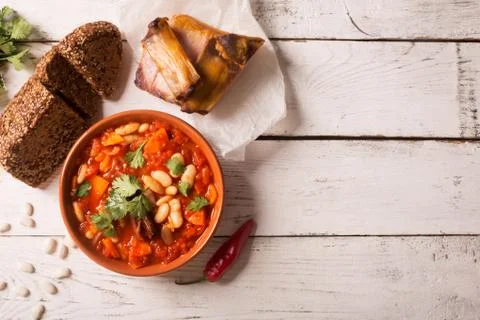 Rustic Kidney Bean Soup with beans and carrot Stock Photos