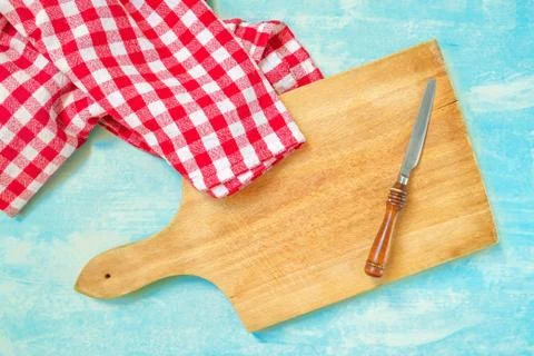 Rustic kitchen  household objects, top view Stock Photos
