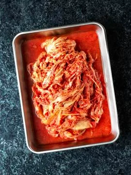 Rustic korean fermented cabbage kimchi Foto stock