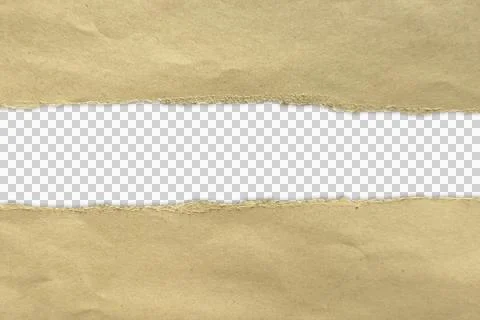 Rustic kraft torn paper texture with a blank horizontal opening for organic.. Stock Illustration