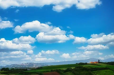 Rustic landscape with dramatic sky Foto stock