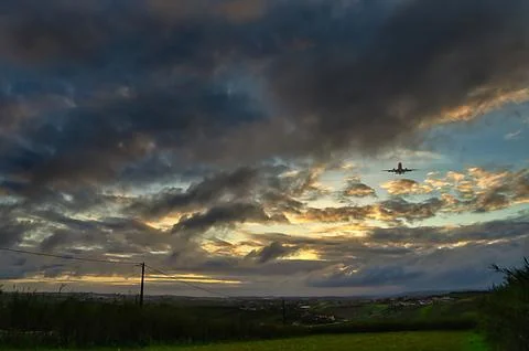 Rustic landscape with dramatic sky Stock Photos