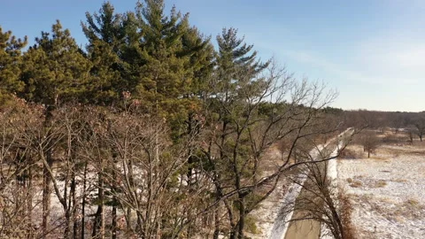 Rustic Landscape, road in winter. Stock Footage 145298047