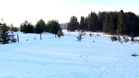 Rustic landscape in winter Stock Footage 67303309