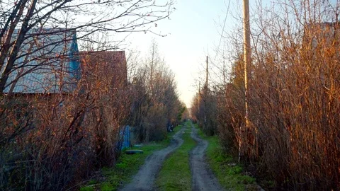 Rustic Lane in the Spring Stockbeeldmateriaal 75075530