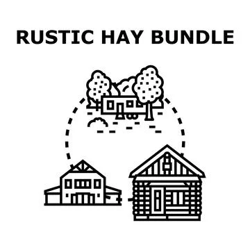 Rustic living concept displaying various country homes Illustrazione stock