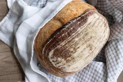 Rustic Loaf of Artisan Bread, Sour Dough Stock Photos