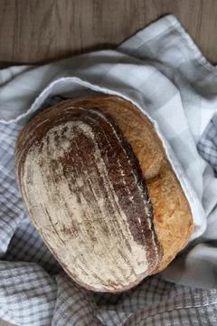 Rustic Loaf of Artisan Bread, Sour Dough Stock Photos