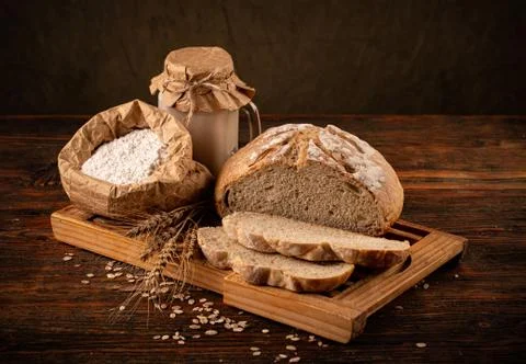 Rustic loaf of bread Stock Photos