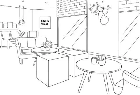 Rustic Lobby Hotel Stock Illustration