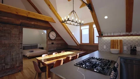 Rustic Loft Dinning Room (4k) Video stock 168370731