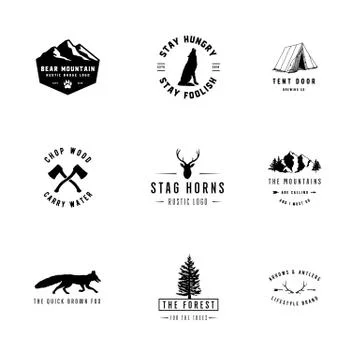 Rustic Logos Stock Illustration