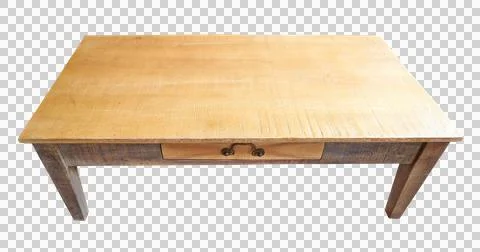 Rustic low table with shelf isolated on white with clipping path Stock Photos