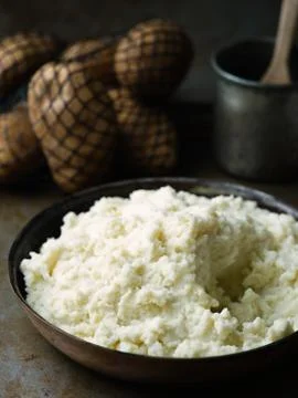 Rustic mashed potatoes Stock Photos