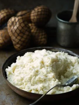 Rustic mashed potatoes Stock Photos