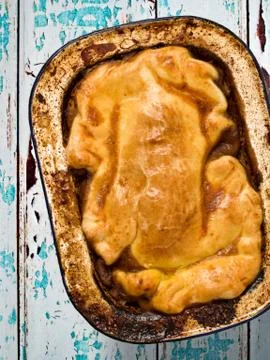 Rustic meat pie Stock Photos