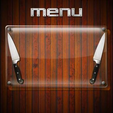 Rustic menu background - glass plate Stock Illustration