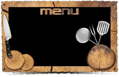 Rustic menu background - photo frame 스톡 일러스트