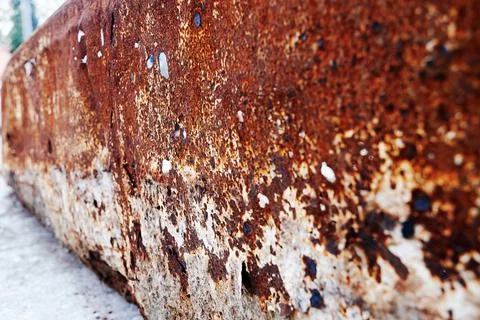 Rustic metallic texture of a broken boat side Stock Photos