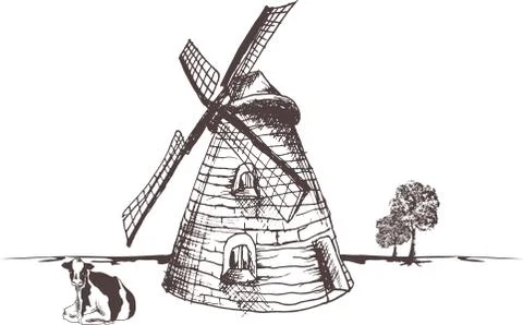 Rustic Mill Stockillustratie