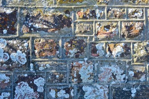 Rustic Mortar And Stone Block Wall Stock Photos