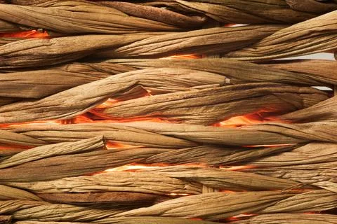 Rustic natural fiber weave pattern abstract macro Stock Photos