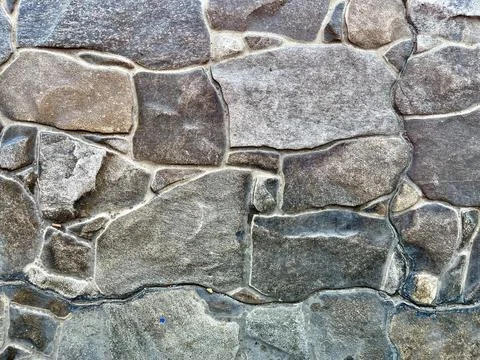 Rustic Natural Stone Wall Background Stock Photos