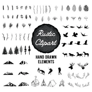 Rustic Nature Clipart Stock Illustration