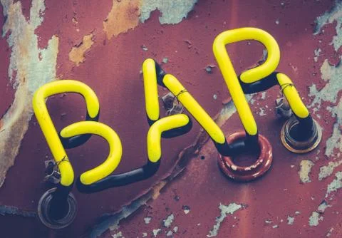 Rustic Neon Bar Sign Foto stock