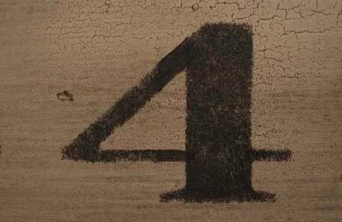 Rustic Number 4 Stock Photos